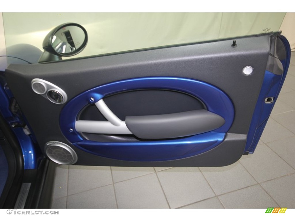2006 Mini Cooper S Hardtop Lapis Blue/Panther Black Door Panel Photo #82721407