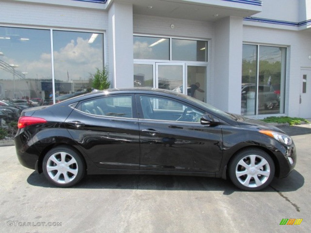 2013 Elantra Limited - Midnight Black / Gray photo #2