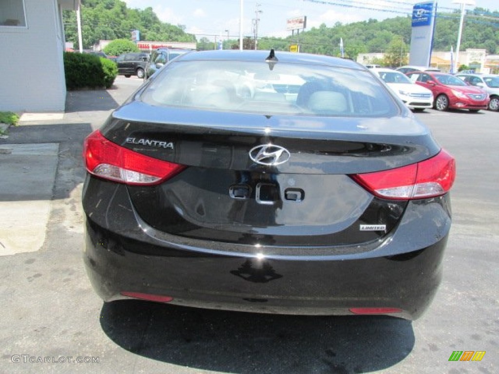 2013 Elantra Limited - Midnight Black / Gray photo #4