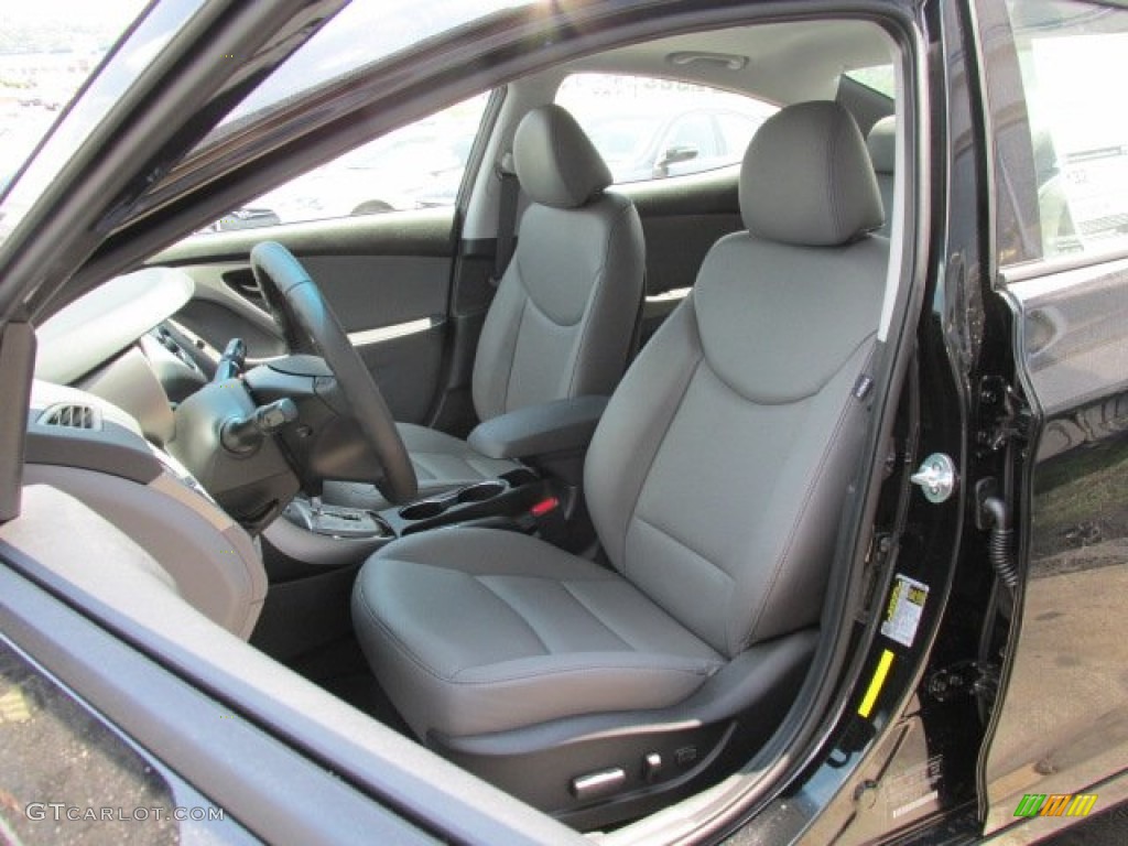 2013 Elantra Limited - Midnight Black / Gray photo #7