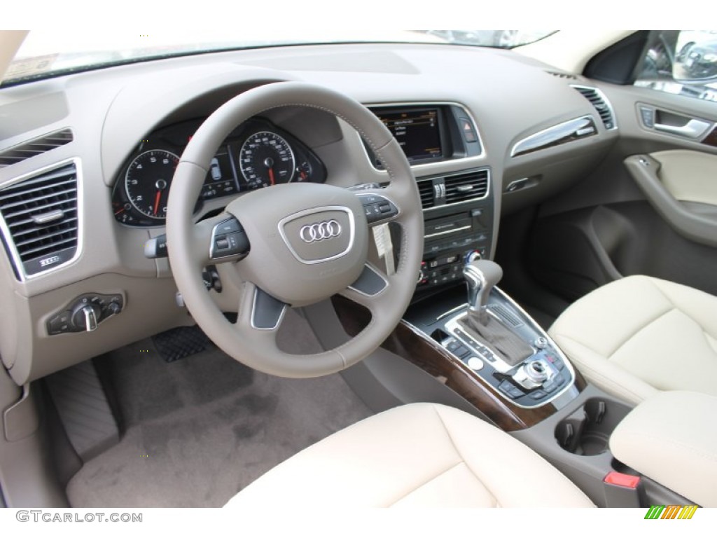 Pistachio Beige Interior 2013 Audi Q5 3.0 TFSI quattro Photo #82722193