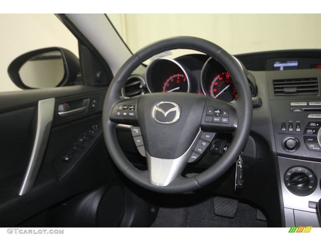 2010 Mazda MAZDA3 s Sport 5 Door Black Steering Wheel Photo #82724500