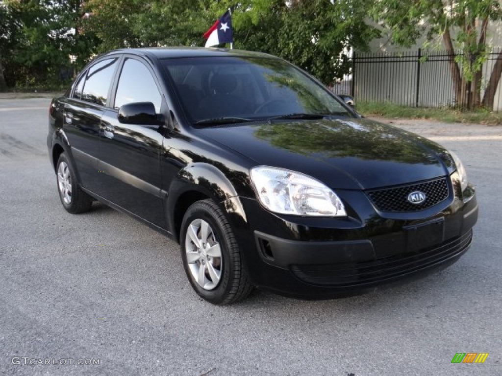 Black 2008 Kia Rio LX Sedan Exterior Photo #82724680