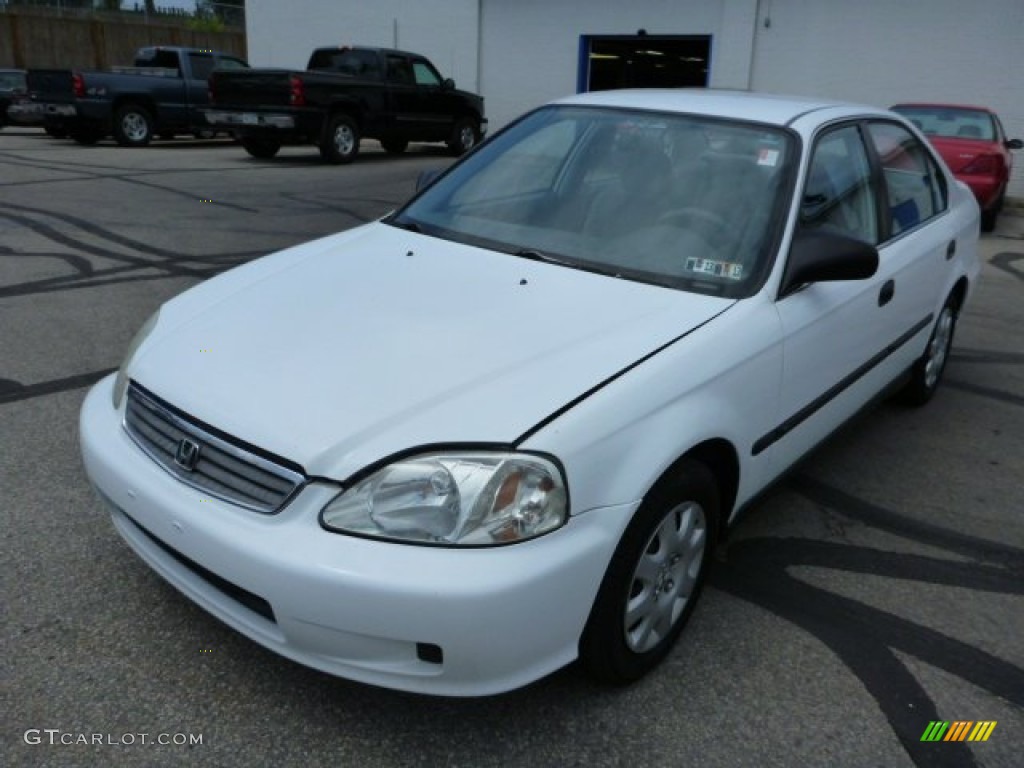 1999 Civic LX Sedan - Taffeta White / Gray photo #7