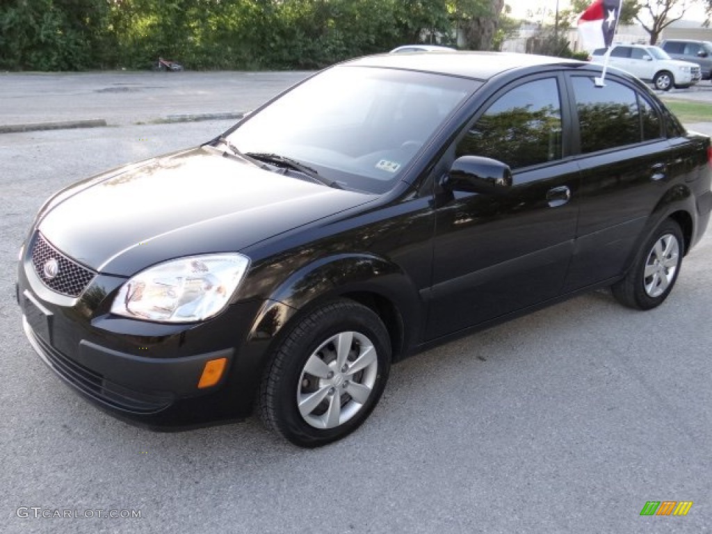 2008 Rio LX Sedan - Black / Gray photo #3