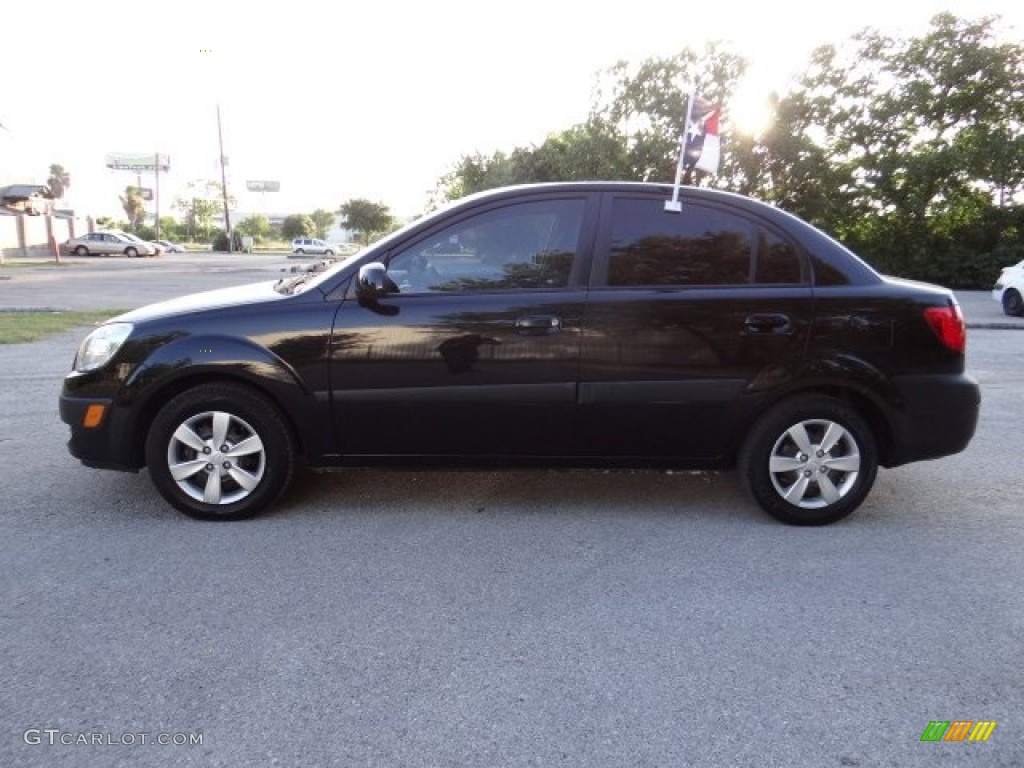 2008 Rio LX Sedan - Black / Gray photo #5