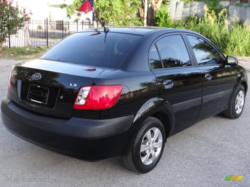 2008 Rio LX Sedan - Black / Gray photo #7