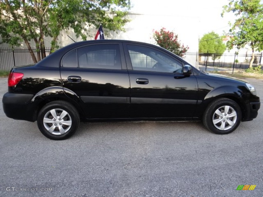 2008 Rio LX Sedan - Black / Gray photo #8