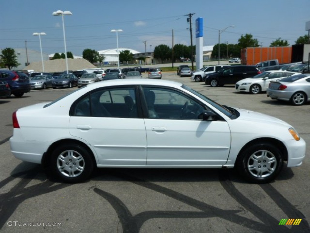 2002 Civic LX Sedan - Taffeta White / Gray photo #2