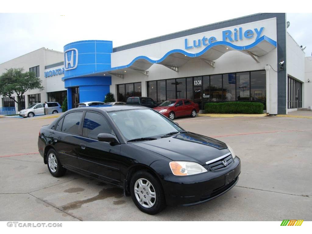 2001 Civic LX Sedan - Nighthawk Black Pearl / Gray photo #1