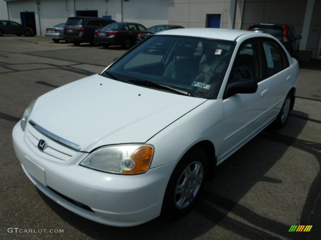 Taffeta White 2002 Honda Civic LX Sedan Exterior Photo #82725783