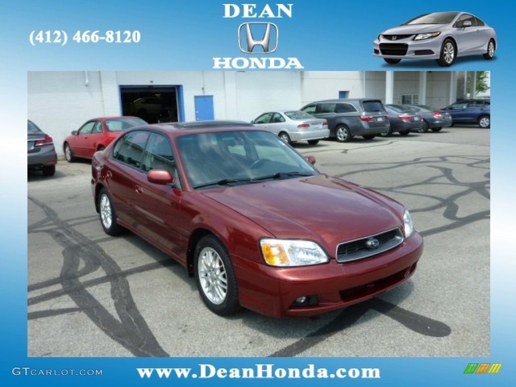 2003 Legacy L Sedan - Regatta Red Pearl / Gray photo #1
