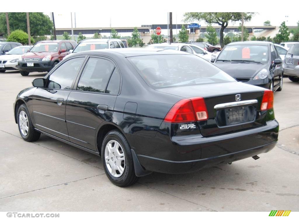 2001 Civic LX Sedan - Nighthawk Black Pearl / Gray photo #6