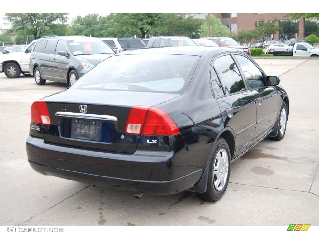 2001 Civic LX Sedan - Nighthawk Black Pearl / Gray photo #7