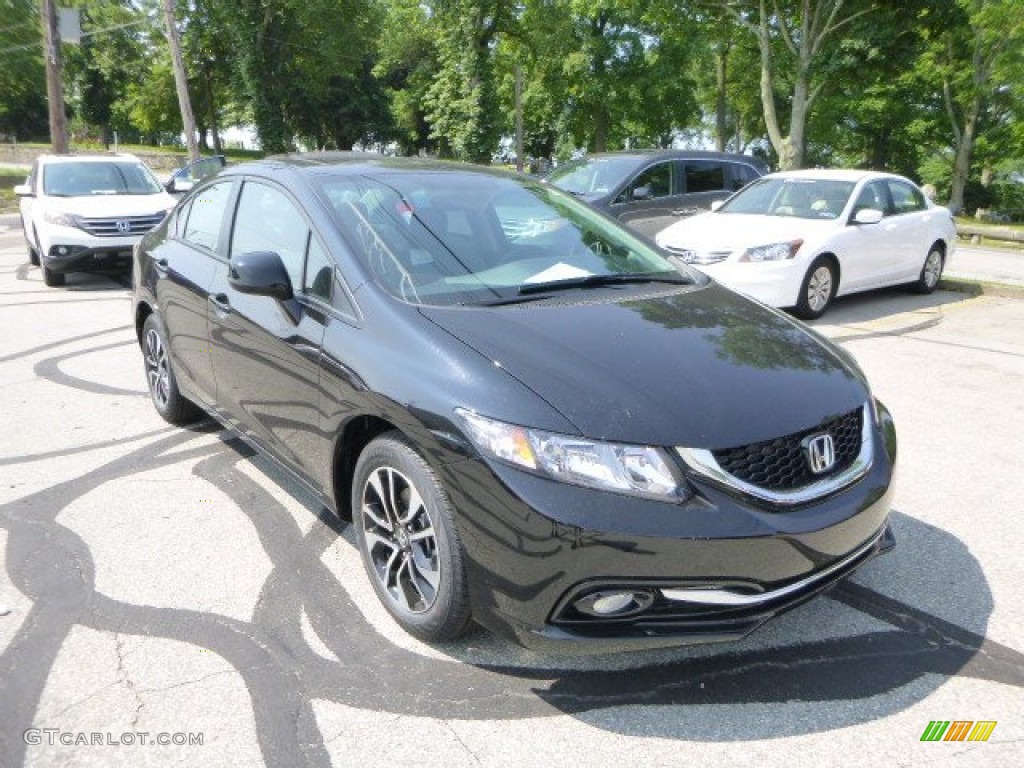 2013 Civic EX-L Sedan - Crystal Black Pearl / Black photo #1