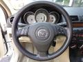 2007 Mazda MAZDA3 Beige Interior Steering Wheel Photo