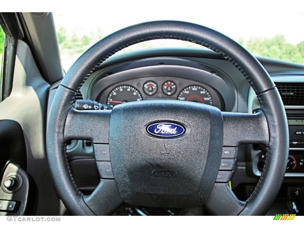 2011 Ford Ranger XLT SuperCab 4x4 Medium Dark Flint Steering Wheel Photo #82729687