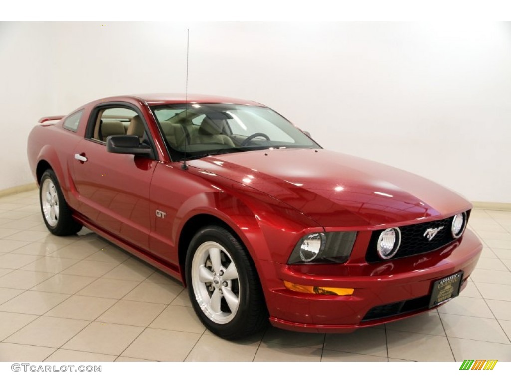 2007 Mustang GT Deluxe Coupe - Redfire Metallic / Medium Parchment photo #1