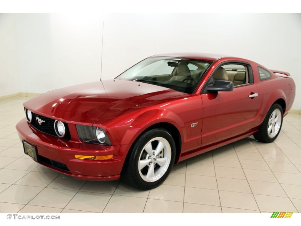 2007 Mustang GT Deluxe Coupe - Redfire Metallic / Medium Parchment photo #3