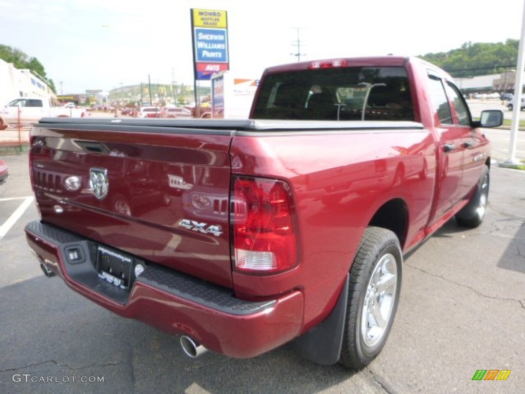 2012 Ram 1500 Express Quad Cab 4x4 - Deep Cherry Red Crystal Pearl / Dark Slate Gray/Medium Graystone photo #5