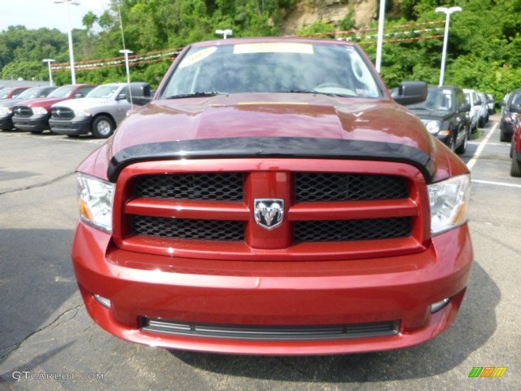 2012 Ram 1500 Express Quad Cab 4x4 - Deep Cherry Red Crystal Pearl / Dark Slate Gray/Medium Graystone photo #8