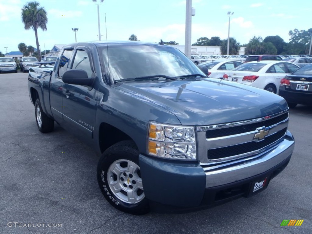 2008 Silverado 1500 LT Extended Cab - Blue Granite Metallic / Dark Titanium photo #1