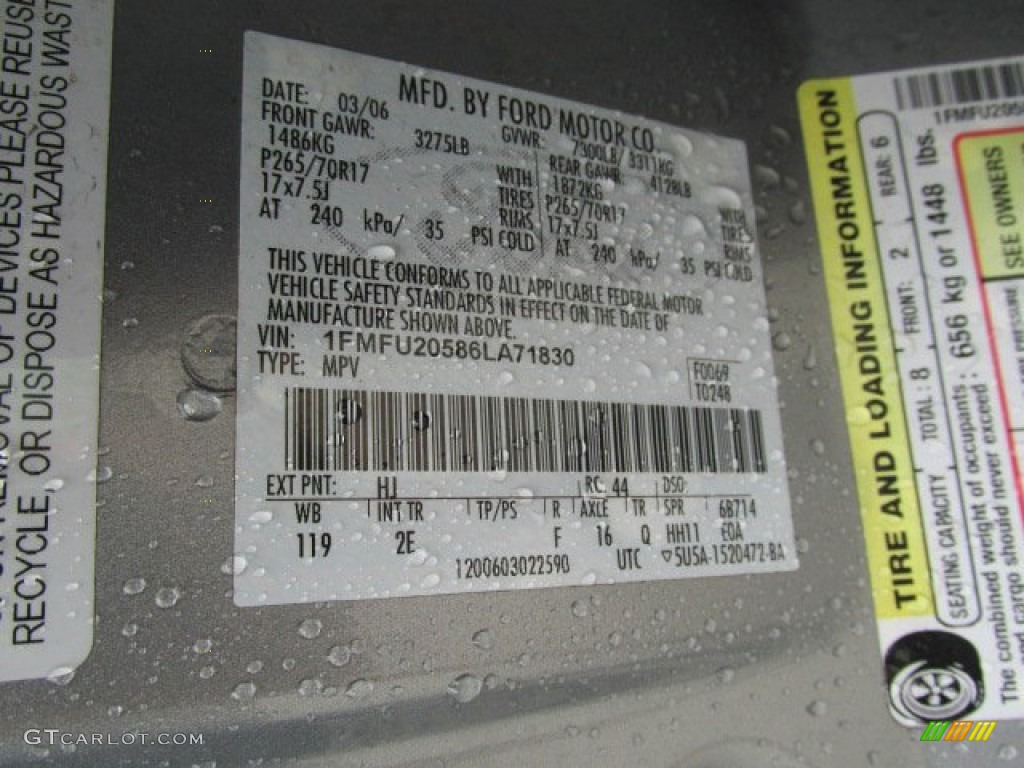 2006 Ford Expedition Limited 4x4 Color Code Photos