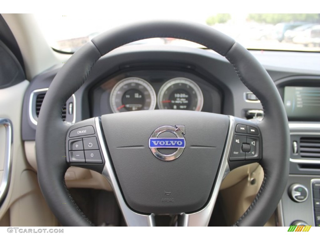 2013 Volvo S60 T5 Soft Beige Steering Wheel Photo #82734072
