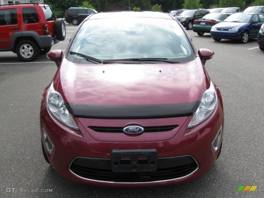 2011 Fiesta SES Hatchback - Bright Magenta Metallic / Charcoal Black/Blue Cloth photo #2