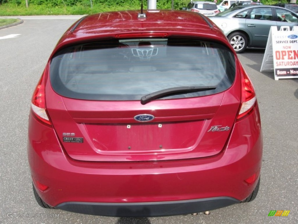 2011 Fiesta SES Hatchback - Bright Magenta Metallic / Charcoal Black/Blue Cloth photo #6