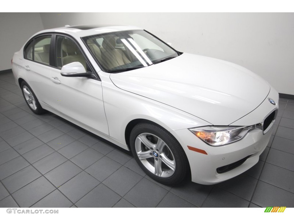 2013 3 Series 328i Sedan - Mineral White Metallic / Venetian Beige photo #6