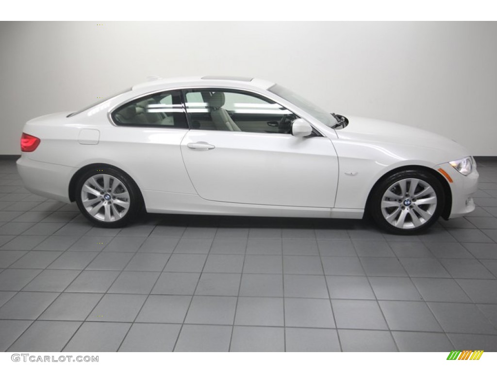 2013 3 Series 328i Coupe - Mineral White Metallic / Oyster photo #7