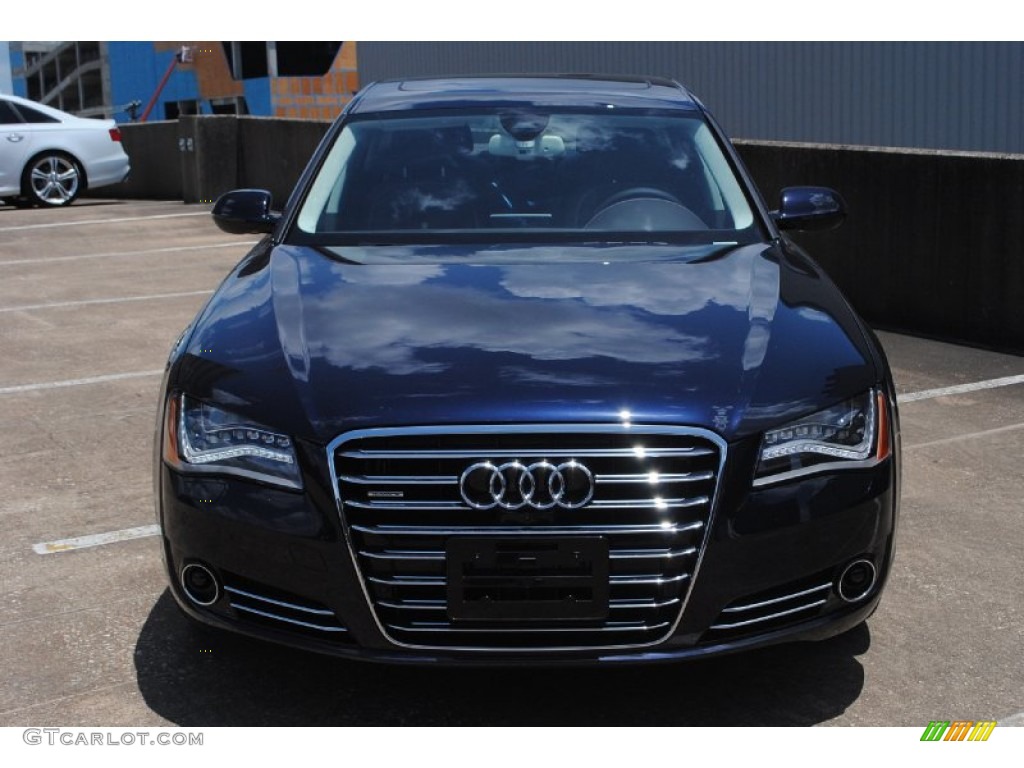 2014 A8 L TDI quattro - Night Blue Pearl Effect / Balao Brown Audi Design Selection photo #2