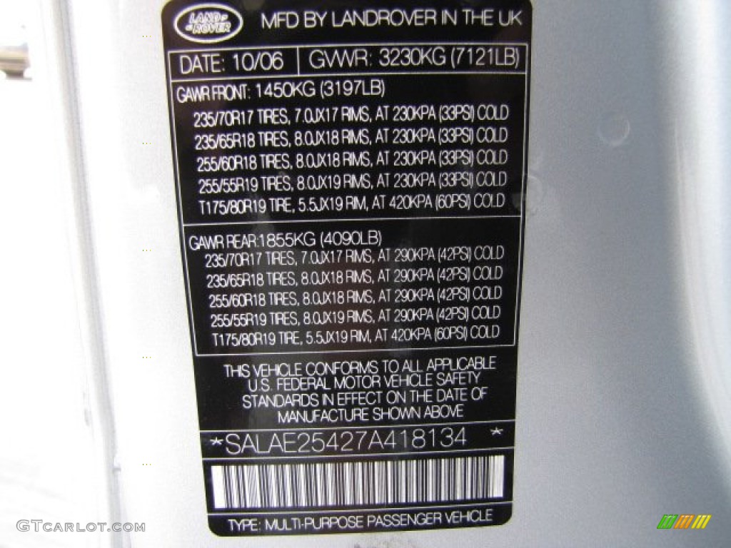 2007 LR3 V8 SE - Zermatt Silver Metallic / Ebony Black photo #66