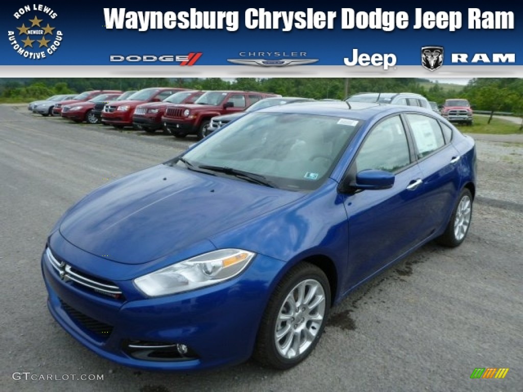 2013 Dart Limited - Blue Streak Pearl Coat / Diesel Gray/Ceramic White photo #1