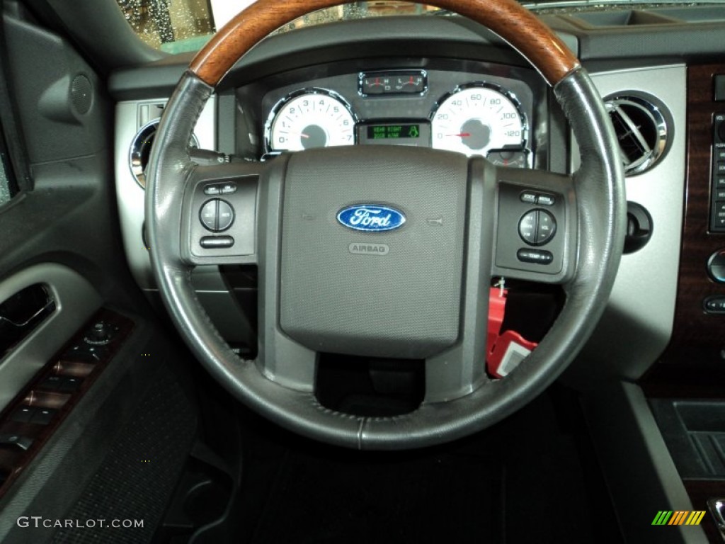 2007 Ford Expedition Limited Charcoal Black Steering Wheel Photo #82747066