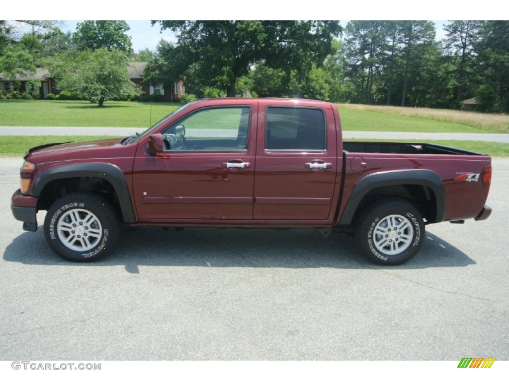 Deep Ruby Red Metallic 2009 Chevrolet Colorado LT Crew Cab 4x4 Exterior Photo #82747667