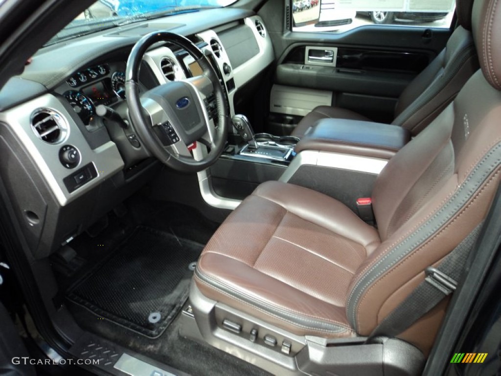 Platinum Sienna Brown/Black Leather Interior 2012 Ford F150 Platinum SuperCrew Photo #82747804