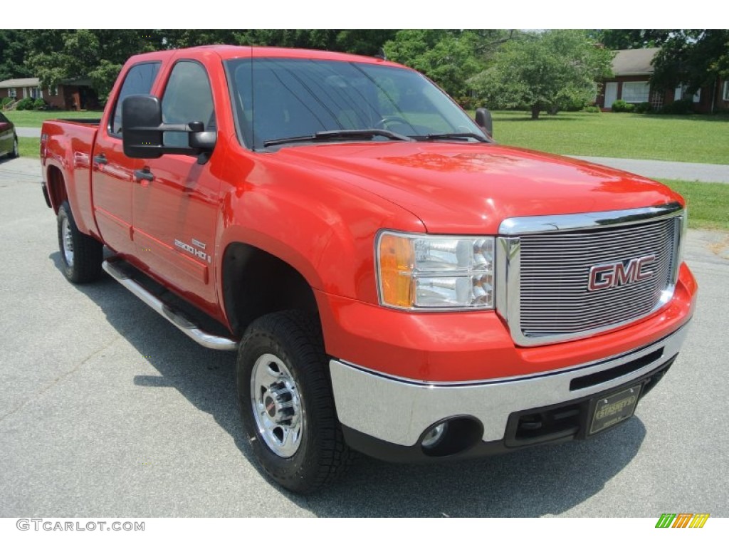 2007 Sierra 2500HD SLE Crew Cab 4x4 - Fire Red / Ebony Black photo #2