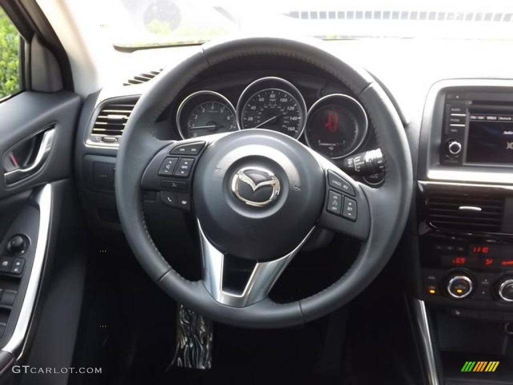 2014 Mazda CX-5 Grand Touring Black Steering Wheel Photo #82752544