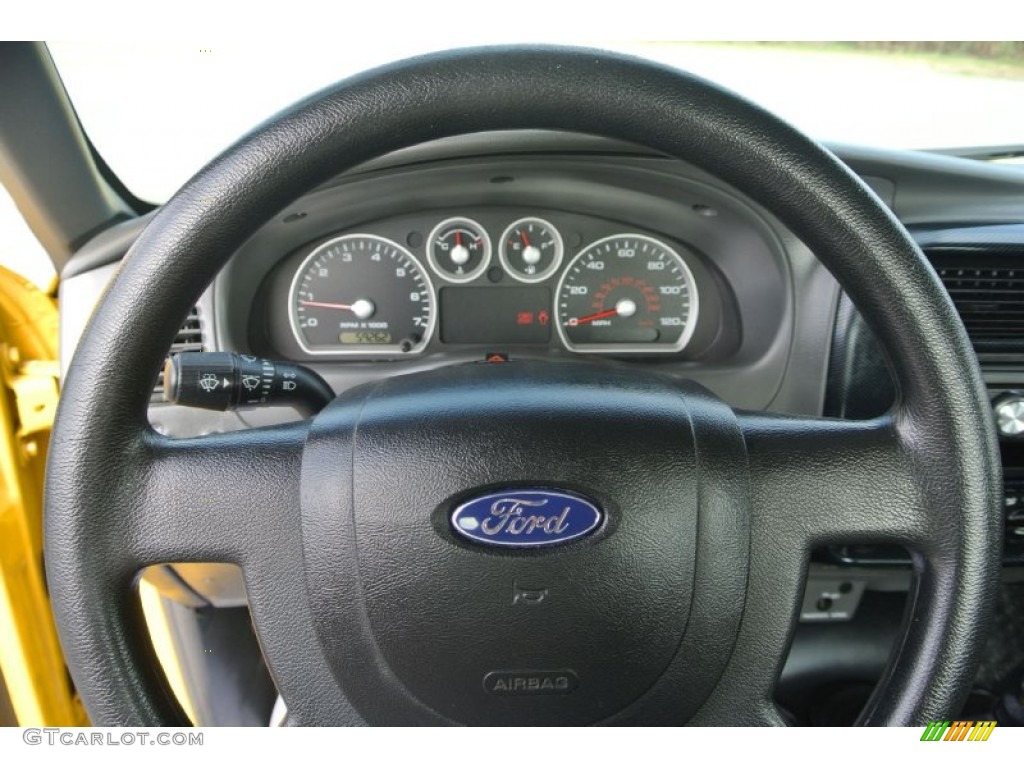2006 Ranger STX Regular Cab - Screaming Yellow / Ebony Black/Blue photo #15