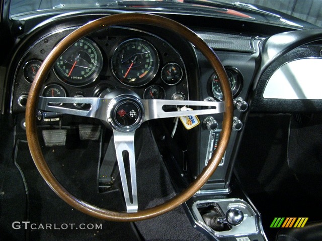 1967 Chevrolet Corvette Stingray, Black / Black, Steering Wheel and Dashboard 1967 Chevrolet Corvette Coupe Parts