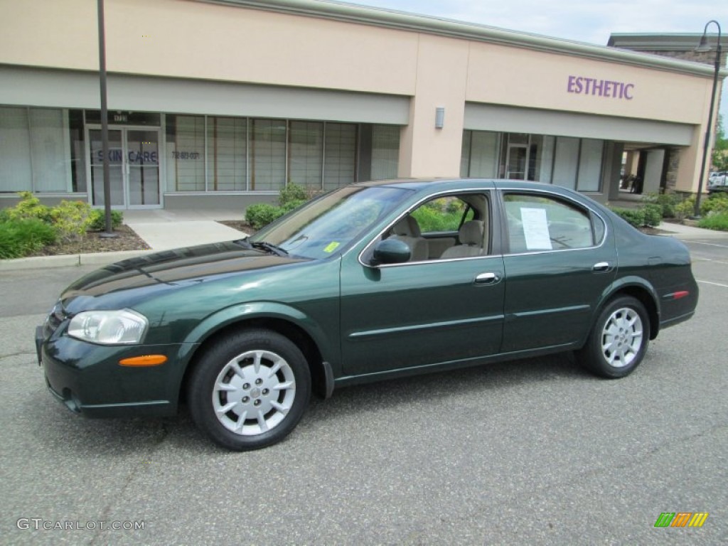 2000 Maxima GXE - Sherwood Green Metallic / Blond photo #1