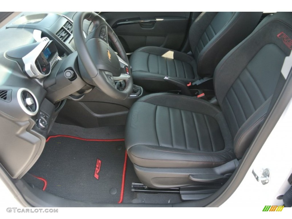 RS Jet Black Leather/Microfiber Interior 2013 Chevrolet Sonic RS Hatch Photo #82757944