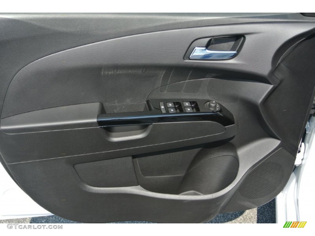 2013 Chevrolet Sonic RS Hatch RS Jet Black Leather/Microfiber Door Panel Photo #82757968