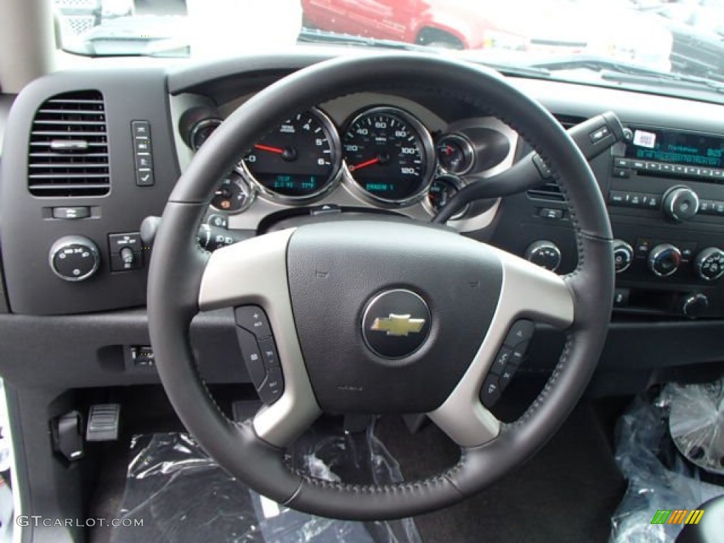 2014 Chevrolet Silverado 2500HD LT Regular Cab 4x4 Ebony Steering Wheel Photo #82758190
