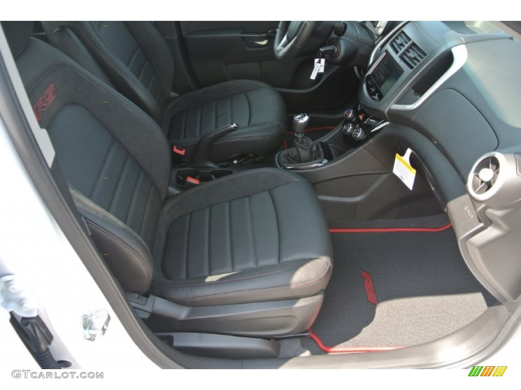 RS Jet Black Leather/Microfiber Interior 2013 Chevrolet Sonic RS Hatch Photo #82758252