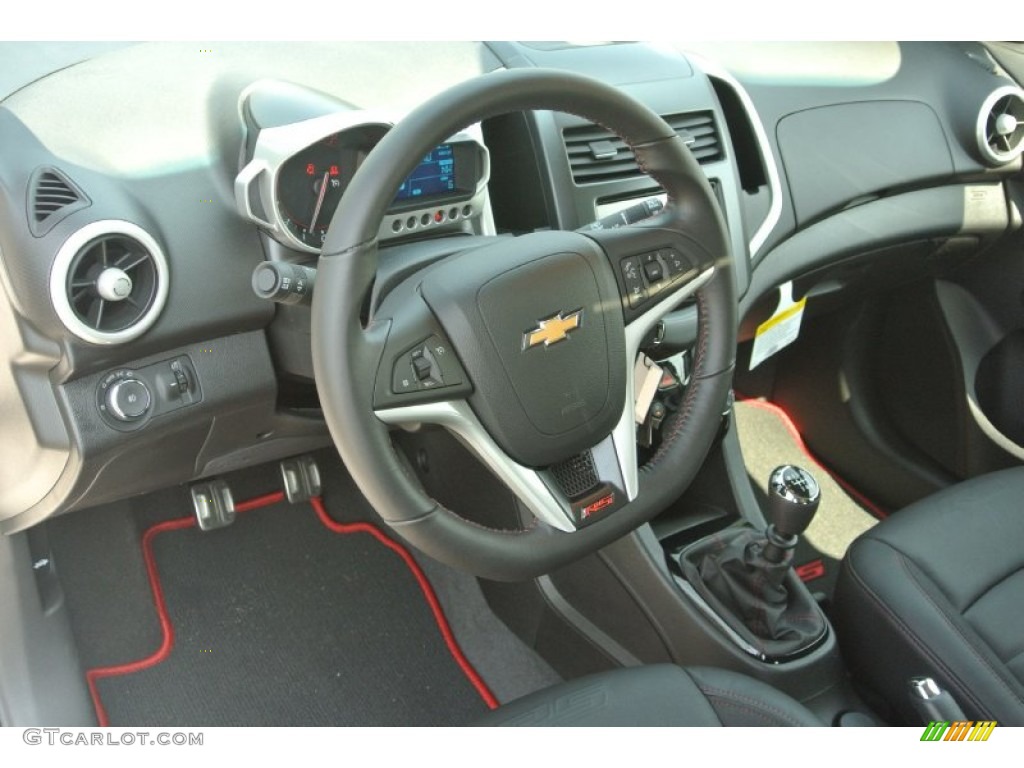 RS Jet Black Leather/Microfiber Interior 2013 Chevrolet Sonic RS Hatch Photo #82758338