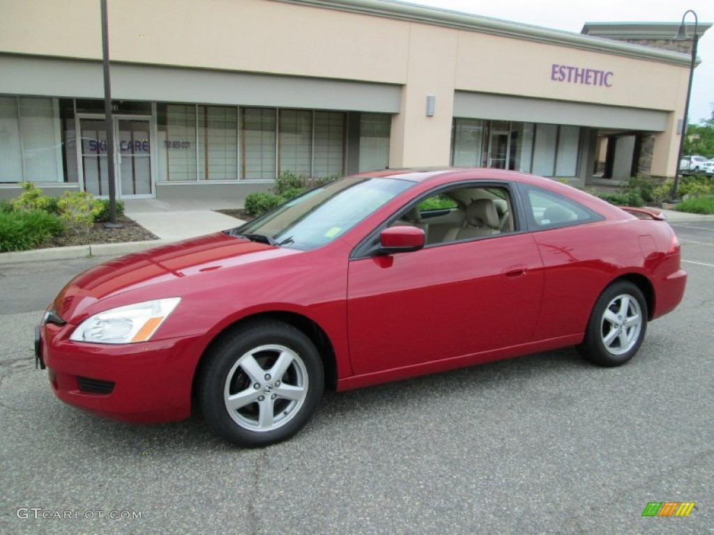 2005 Accord EX-L Coupe - San Marino Red / Ivory photo #3