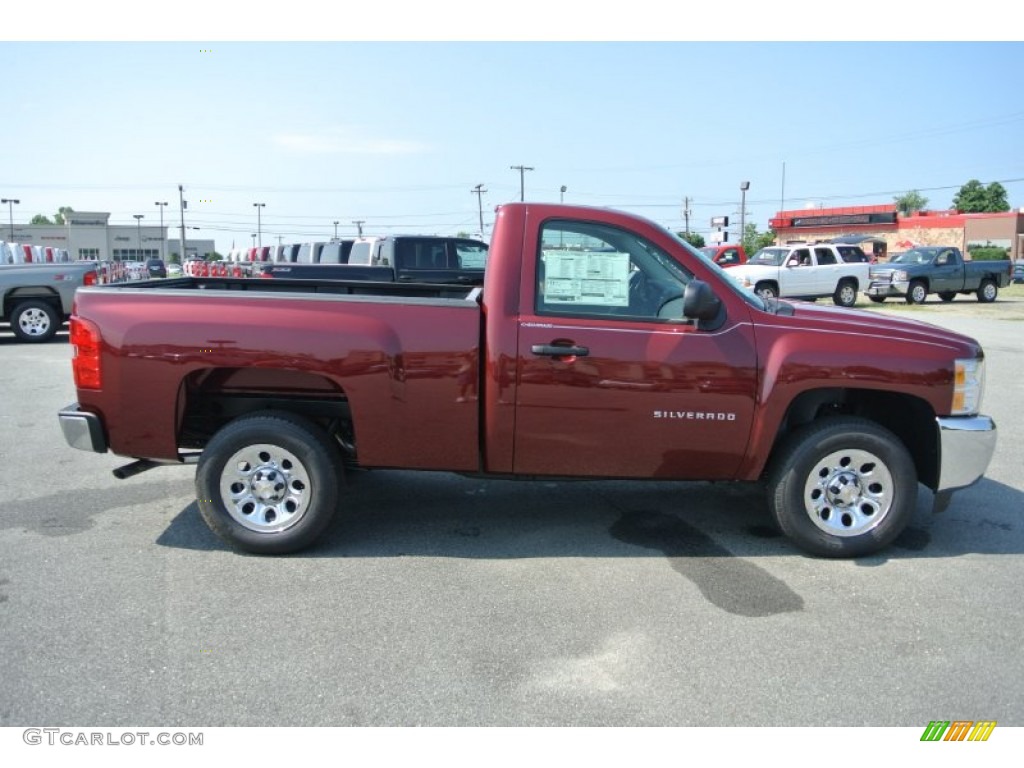 2013 Silverado 1500 LS Regular Cab - Deep Ruby Metallic / Dark Titanium photo #6